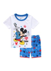 New Kids Boys Girls Clothes Baby Princess Pajamas Summer Short Sleeve Set Cartoon Minnie Children Sleepwear