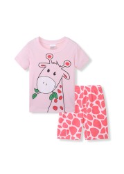 New Kids Boys Girls Clothes Baby Princess Pajamas Summer Short Sleeve Set Cartoon Minnie Children Sleepwear