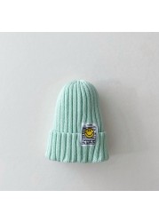 MILANCEL 2021 winter kids hat solid knitted hat korean smile girls hat casual cotton boys hat fashion children hat