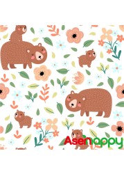 Asenape Printed Fabric for Baby Reusable Cloth Diaper Wet Bag, BPA Free Waterproof Fabric PUL for Baby Nack Bag