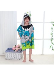 Cartoon Baby Bath Towel Microfiber Cotton Hooded Beach Towel Newborn Cape Towels Soft Poncho Kids Bathing Stuff Infant Towel