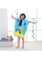 Cartoon Baby Bath Towel Microfiber Cotton Hooded Beach Towel Newborn Cape Towels Soft Poncho Kids Bathing Stuff Infant Towel