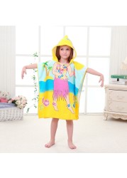 Cartoon Baby Bath Towel Microfiber Cotton Hooded Beach Towel Newborn Cape Towels Soft Poncho Kids Bathing Stuff Infant Towel