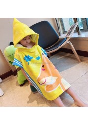 Cartoon Baby Bath Towel Microfiber Cotton Hooded Beach Towel Newborn Cape Towels Soft Poncho Kids Bathing Stuff Infant Towel