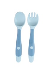 Baby Children Spoon Fork Set Soft Bendable Silicone Scoop Fork Cutlery Set Kid Training Feeding Cutlery Utensils