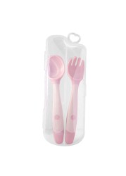 Baby Children Spoon Fork Set Soft Bendable Silicone Scoop Fork Cutlery Set Kid Training Feeding Cutlery Utensils