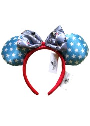 Cartoon Minnie Mermaid Princess Big Ears Headband Sequin Bows Ears Costume Headband Cosplay Plush Adult/Kids Headband Gift