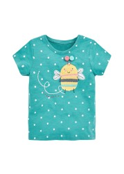 Little maven summer clothes full cotton T-shirt blue baby girls cat lovely and comfortable clothes for baby infant kids 2 to7 yea