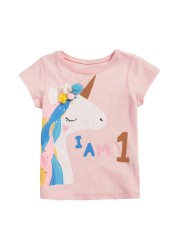 Little maven summer clothes full cotton T-shirt blue baby girls cat lovely and comfortable clothes for baby infant kids 2 to7 yea