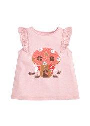 Little maven summer clothes full cotton T-shirt blue baby girls cat lovely and comfortable clothes for baby infant kids 2 to7 yea