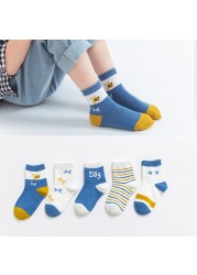 2022 5pairs/lot Children Cotton Boys Girls Socks Cute Cartoon Pattern Kids Socks for Baby Boy Girl Sport Pattern Suitable for 1-12Y