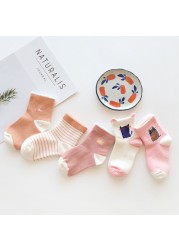 2022 5pairs/lot Children Cotton Boys Girls Socks Cute Cartoon Pattern Kids Socks for Baby Boy Girl Sport Pattern Suitable for 1-12Y