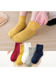 2022 5pairs/lot Children Cotton Boys Girls Socks Cute Cartoon Pattern Kids Socks for Baby Boy Girl Sport Pattern Suitable for 1-12Y