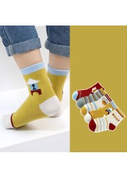 2022 5pairs/lot Children Cotton Boys Girls Socks Cute Cartoon Pattern Kids Socks for Baby Boy Girl Sport Pattern Suitable for 1-12Y