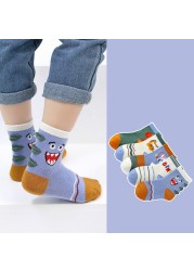 2022 5pairs/lot Children Cotton Boys Girls Socks Cute Cartoon Pattern Kids Socks for Baby Boy Girl Sport Pattern Suitable for 1-12Y