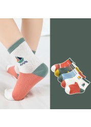 2022 5pairs/lot Children Cotton Boys Girls Socks Cute Cartoon Pattern Kids Socks for Baby Boy Girl Sport Pattern Suitable for 1-12Y