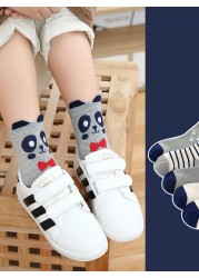 2022 5pairs/lot Children Cotton Boys Girls Socks Cute Cartoon Pattern Kids Socks for Baby Boy Girl Sport Pattern Suitable for 1-12Y