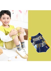 2022 5pairs/lot Children Cotton Boys Girls Socks Cute Cartoon Pattern Kids Socks for Baby Boy Girl Sport Pattern Suitable for 1-12Y