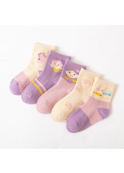 2022 5pairs/lot Children Cotton Boys Girls Socks Cute Cartoon Pattern Kids Socks for Baby Boy Girl Sport Pattern Suitable for 1-12Y