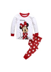 Kids Long Sleeve Pajamas Sleepwear T-shirt Sports Pajamas Kids Spider-Man Cartoon Pajamas Set Boys and Girls Pajamas