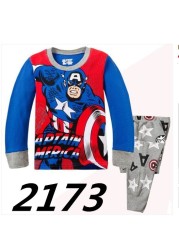 Kids Long Sleeve Pajamas Sleepwear T-shirt Sports Pajamas Kids Spider-Man Cartoon Pajamas Set Boys and Girls Pajamas