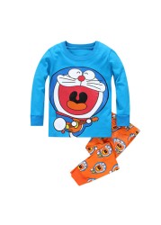 Kids Long Sleeve Pajamas Sleepwear T-shirt Sports Pajamas Kids Spider-Man Cartoon Pajamas Set Boys and Girls Pajamas