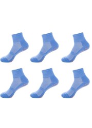 6 pairs/lot anti slip socks kids adults non slip sticky grip floor socks toddler child adult anti slip men and women trampoline sock