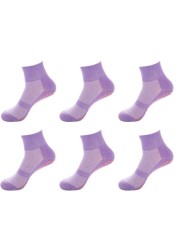 6 pairs/lot anti slip socks kids adults non slip sticky grip floor socks toddler child adult anti slip men and women trampoline sock