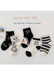 MILANCEL 2022 Kids Socks Cute Smiley Boys Warm Sock Children Socks 5 Pairs Set