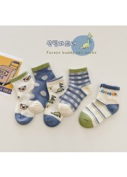 MILANCEL 2022 Kids Socks Cute Smiley Boys Warm Sock Children Socks 5 Pairs Set