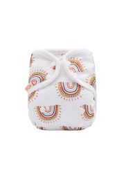 Rainbow And Iris Waterproof Washable Cloth Diaper Cover Wrap With Daisy Floral Print Newborn Decor 3-15kg