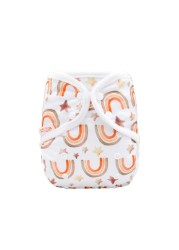 Rainbow And Iris Waterproof Washable Cloth Diaper Cover Wrap With Daisy Floral Print Newborn Decor 3-15kg