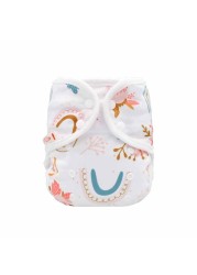 Rainbow And Iris Waterproof Washable Cloth Diaper Cover Wrap With Daisy Floral Print Newborn Decor 3-15kg