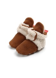 Winter Baby Boy Girl Socks Baby Shoes Socks Easy Wear Tight Hook and Loop Infant Newborn Walking Fluff Warm Moccasins Zapatos Bebe