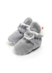 Winter Baby Boy Girl Socks Baby Shoes Socks Easy Wear Tight Hook and Loop Infant Newborn Walking Fluff Warm Moccasins Zapatos Bebe