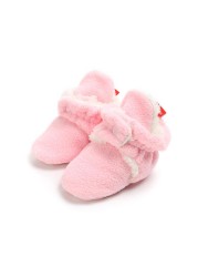 Winter Baby Boy Girl Socks Baby Shoes Socks Easy Wear Tight Hook and Loop Infant Newborn Walking Fluff Warm Moccasins Zapatos Bebe