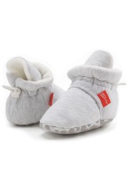 Winter Baby Boy Girl Socks Baby Shoes Socks Easy Wear Tight Hook and Loop Infant Newborn Walking Fluff Warm Moccasins Zapatos Bebe