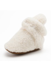 Winter Baby Boy Girl Socks Baby Shoes Socks Easy Wear Tight Hook and Loop Infant Newborn Walking Fluff Warm Moccasins Zapatos Bebe