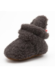 Winter Baby Boy Girl Socks Baby Shoes Socks Easy Wear Tight Hook and Loop Infant Newborn Walking Fluff Warm Moccasins Zapatos Bebe