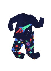 Girls Unicorn Pajamas Kids Sleepwear Dinosaur Pajamas Kids Rocket 1-8 Years New Set 2020