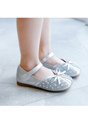 New Children Princess Shoes Baby Girls Flat Bling Leather Sandals Fashion Soft Sequins Kids Dance Party Shoes Sparkly