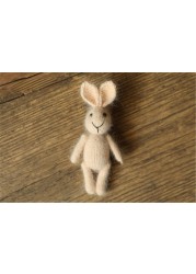 Newborn Photography Props Handmade Knitted Dolls Rabbit Bear Baby Photography Studio Accessories