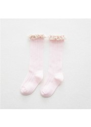 Cotton Pantyhose for Girls Big Bow Knee High Long Socks for Kids No Slip Princess Children Tights Autumn Winter Style