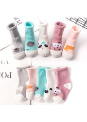 5pairs/lot Newborn Baby Socks Thick Winter Spring Autumn Warm Cute Cartoon Baby Girls Boy Socks Hot Fashion Soft Cotton Socks