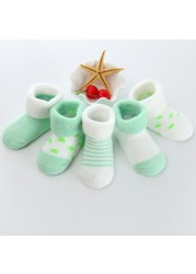 5pairs/lot Newborn Baby Socks Thick Winter Spring Autumn Warm Cute Cartoon Baby Girls Boy Socks Hot Fashion Soft Cotton Socks