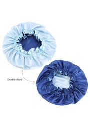 Baby Silky Silk Bonnet Double Layer Adjustable Sleep Cap Girl Night Turban Children Solid Headwear Cute Hat Fashion Hair Wear