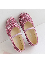 1-11 Years Girls Dance Leather Princess Shoes Embroidered Soft Bottom Baby Single Shoes Kids Girl Party Sparkly Shoes Teenage Children