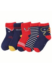 Cotton Kids Socks Spring Autumn Cute Cartoon Newborn Casual Sports Toddler Baby Boys Socks Letters Print Girls Socks 0 to 12 Years