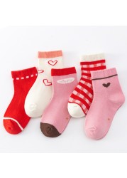 Cotton Kids Socks Spring Autumn Cute Cartoon Newborn Casual Sports Toddler Baby Boys Socks Letters Print Girls Socks 0 to 12 Years