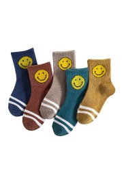 Cotton Kids Socks Spring Autumn Cute Cartoon Newborn Casual Sports Toddler Baby Boys Socks Letters Print Girls Socks 0 to 12 Years